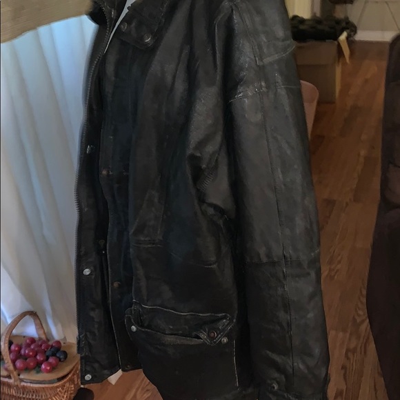 Stefano Men’s Leather Jacket with Nylon Lining SZL - Picture 5 of 6